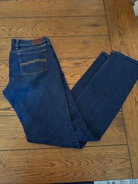 Lucky Brand Charlie Straight Leg Jeans in Dark Blue Denim